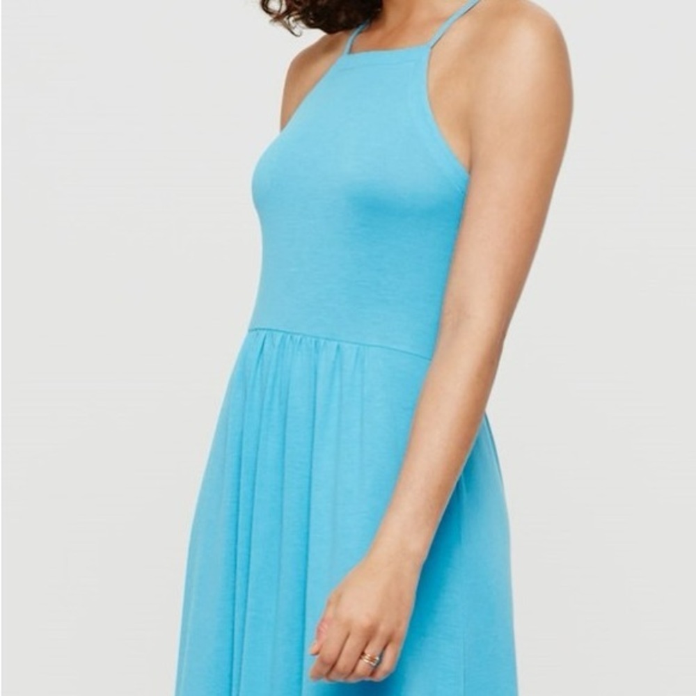 Lou & Grey Blue Jersey Maxi Dress – Spaghetti Strap Scoop Neck – Size L